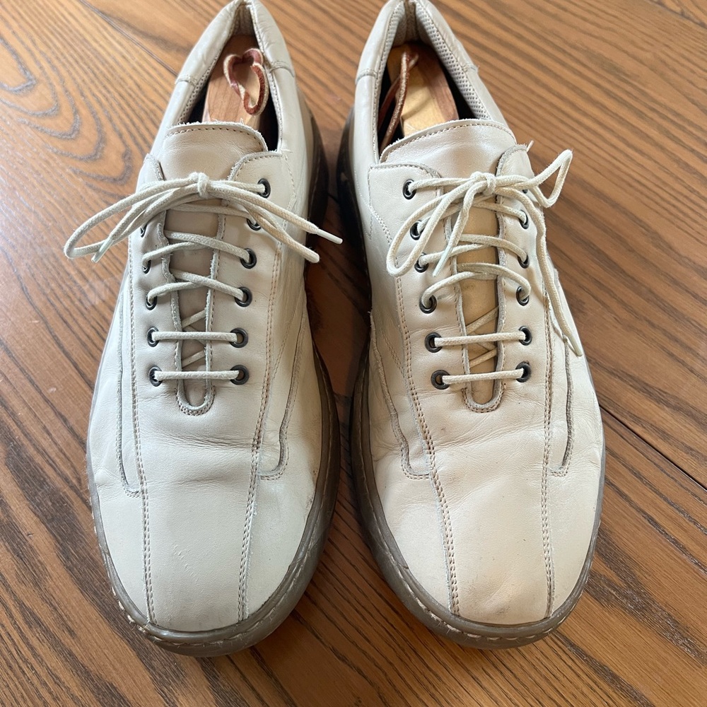 Cream Oxfords with Slim Profile